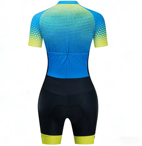Traje de Ciclismo Personalizable con Logotipo, Elástico en Cuatro Direcciones, de Secado Rápido, Manga Corta, con Estampado de Puntos en Degradado y Acolchado, para Equipos Profesionales y Paseos en Club - Product Image 2