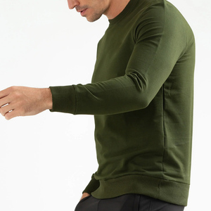 Sweat-shirt uni à col ras du cou pour homme en mélange de coton, vente en gros, prix abordable, impression sérigraphique - Product Image 4