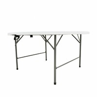 Table de banquet pliante en plastique blanc, table ronde pour fête, mariage, événement, table de repas imperméable pour l'extérieur, meubles d'extérieur empilables