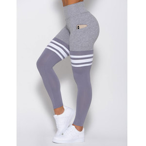 ชุดเลกกิ้ง2ชิ้นสำหรับผู้หญิงเอวสูงยาวถึงข้อเท้าสายเว้าเอวสีพื้นระบายอากาศ - Product Image 5