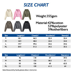 Vente en gros de sweat-shirt à capuche pour femme 355GSM, en molleton, à fermeture éclair, rétro, délavé à l'acide, streetwear, mélange de coton et de polyester, sweat-shirt tendance pour femme - Product Image 3