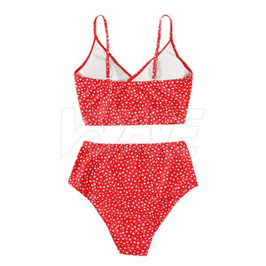 Ensemble de bikini 2 pièces pour femme coupe haute nouveau style de vêtements de fitness avec logo personnalisable et bas à motifs à vendre - Product Image 2
