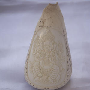 Conus Shell tallado Ganesha ornamento Feng Shui SEASHELL JOYERÍA con técnica cruda con estilo de animal religioso Dios tallado - Product Image 1