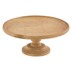 Support à gâteau en bois créatif au prix le plus bas avec couvercle en verre décoration de cuisine arrivée fraîche Design classique support à Cupcake de couleur marron - Product Image 2