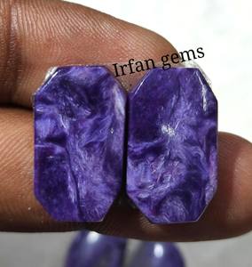 Wholesale Natural Charoite Pair Cabochon Stone Hand Polished Gemstone for Jewelry Making Healing and Custom Designs Charoite - Product Image 2