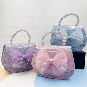 Trendy Bow Princess Mini Crossbody Bag Children Daily Candy Handbag <b>Small</b> Coin <b>Purse</b> Bulk Supply - Product Image 2