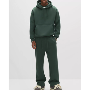 Vente en gros Ensemble de survêtements de sport 2 pièces surdimensionnés pour hommes en polaire épaisse sur le devant personnalisée et écologique - Product Image 1