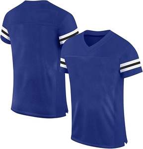 Maillot de football américain personnalisé en polyester imprimé par sublimation, col en V, manches courtes, grande taille, caractéristique estivale - Product Image 3