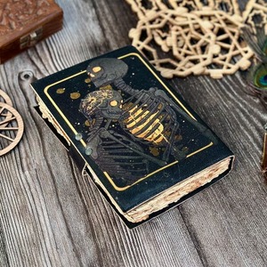 Buku mantra grimire dicetak pecinta Tarot Notebook Spiral Gothic tengkorak pecinta jurnal antik hadiah untuk pria atau wanita