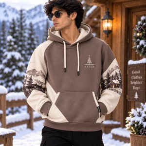 Christmas Inspired Custom Embroidered & Printed 100% Cotton Fleece Unisex Hoodies Winter Pullover Sweatshirt Wholesale OEM - Product Image 1