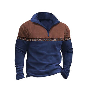 2025 hommes poids lourd pleine fermeture éclair hiver pull veste à manches longues col Henley Blazer, fermeture à glissière complète avant HIRT - Product Image 2