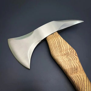 Hache à dépecer Burraq personnalisée de 19,5 pouces en acier Damas, manche en bois de rose, étui en cuir, cadeau de camping en plein air, fait à la main pour papa - Product Image 4