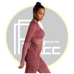 Conjunto Deportivo Sin Costuras para Mujer, Top Corto de Manga Corta con Abertura en la Espalda, Leggings de Cintura Baja, Cinturón Elástico, Encaje Floral, Ropa Deportiva para Gimnasio y Yoga - Product Image 4