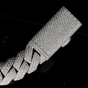 Collier en argent sterling 925 massif de qualité supérieure, hip-hop, coupe ronde, moissanite VVS1, finition rhodiée, chaîne cubaine, unisexe, pour les fêtes - Product Image 3