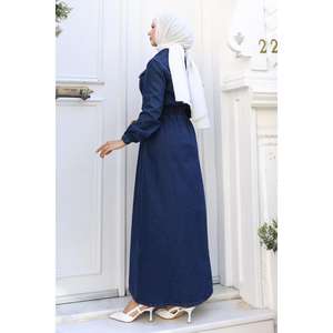 Chaqueta Vaquera y Gabardina Elástica Azul Oscuro para Mujer, Modelo 88069, Estilo Modesto Mega Merchant - Product Image 4