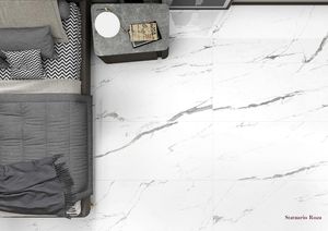 Diseño italiano Statuario Roca Azulejos de porcelana esmaltada Antideslizante moderno para aplicaciones escolares y de Villa - Product Image 3