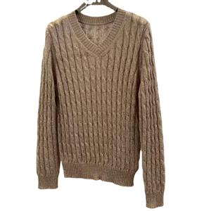 Pulls longs en tricot pour femmes, décontractés, 100% acrylique, col en V, avec jauge 12 GG, élégants, chauds, toutes saisons - Product Image 3