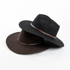 Sombrero de Vaquero Unisex de Lana con Ala Ancha, Estilo Casual para Adultos, 56-58CM, Apto para las Cuatro Estaciones, Transpirable, Resistente al Viento, Opciones en Negro y Marrón, Playa 2026 - Product Image 4