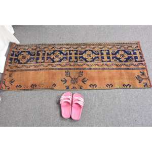 Vintage 16x4ft tapis turc classique Orange noir Design laine grande surface Rectangle Patchwork peluche Haliack Latex pour couloir chambre - Product Image 5