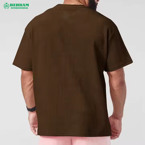 T-shirt unisexe en maille colorée pour l'été, coupe ample, poids lourd 200g, respirant, écologique, pour hommes - Product Image 3