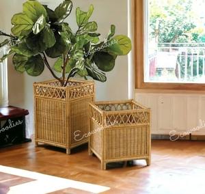 Haute Qualité Meilleure Vente Tissé Bambou Rotin Plante Pot Bambou Planteur Rectangle Forme Pot De Fleur Pour La Décoration Intérieure À La Main - Product Image 4