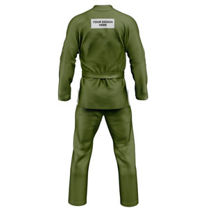 Combinaison de combat Bjj Gi Uniforme Best Seller Simple Uni Vert Vêtement pour homme Bjj Gi Professionnel Jiu Jitsu Gi avec étiquette personnalisée - Product Image 3