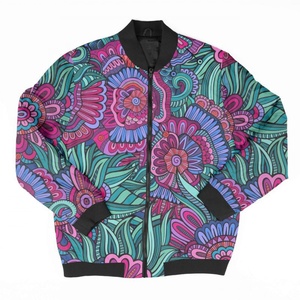 Chaqueta de bombardero universitaria personalizada para hombres y mujeres Chaqueta de bombardero de sublimación con cremallera de lona satinada de alta calidad - Product Image 1