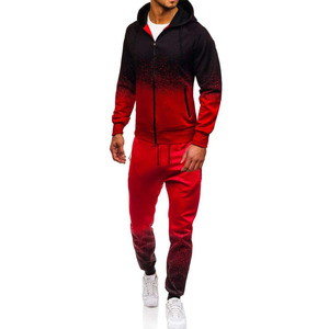 Survêtement pour homme de haute qualité à prix avantageux, confortable et tendance, service OEM, effet de couleur dégradée avec fermeture éclair - Product Image 1