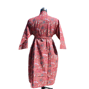 Kimono Peignoir en coton Robe de nuit d'été ouverte sur le devant pour femmes Robe de plage - Product Image 5