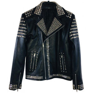 Top Tendance Design Punk Cuir Hommes Vestes Saison D'hiver En Gros Pas Cher Prix Offre Spéciale Plus La Taille Punk Veste En Cuir - Product Image 1