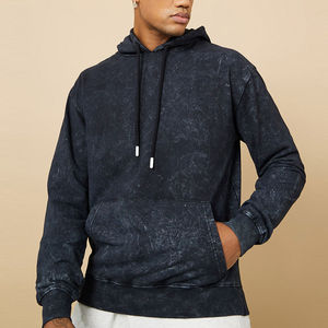 Sudadera Personalizada de Fabricante, Básica, de Algodón Mezclado, Gruesa, con Bordado Personalizado, Lavado Ácido, con Botones para Invierno - Product Image 4