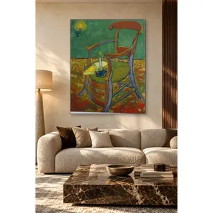 Impression sur toile de la chaise de Van Gogh et Gauguin avec bougie - Product Image 1