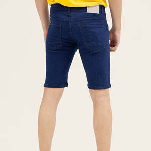 Dobladillo desgastante Azul Lavado Denim Jorts Unisex Stone Faded Applique Personalizar Causal Denim Jeans Shorts Precio razonable - Product Image 3