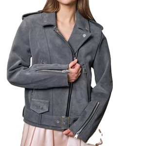 High Quality Customizable <b>Women's</b> Men's Casual Quilted <b>Suede</b> Winter <b>Jacket</b> Zipper Closure Waterproof Windproof Fleece Lined - Product Image 5