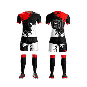 Conjunto de uniforme de fútbol personalizado, kit de ropa deportiva de secado rápido con jersey, pantalones cortos y calcetines para hombres, personalizado en diferentes colores, comodidad - Product Image 4