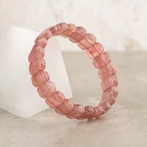 Bracciale in Quarzo Fragola Naturale con Taglio Largo - Product Image 5