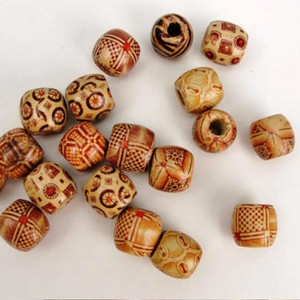 ลูกปัดไม้สีสันสดใสลูกปัดไม้รูปทรงที่กำหนดเองและลูกปัดไม้สีที่มีรูปร่างและขนาดผลิตด้วยมือสินค้าอินเดีย - Product Image 4