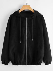 Streetwear Vintage Oversized Zip <b>Hoodie</b> 2026 Winter Regular Fit Solid Color Full Zip Fleece Sweatshirt Garment Dyed Breathable - Product Image 2