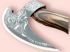 สินค้า impex WISE AX-2ที่ถือพิซซ่าเหล็กกล้าคาร์บอนปรับแต่งได้ด้ามจับไม้โรส22ซม. ปลอกหนังใบมีด - Product Image 4