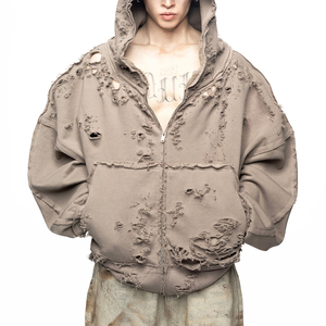 Sweat-shirts à capuche unisexes d'hiver de haute qualité avec fermeture éclair, 100% coton molletonné, poids lourd, impression numérique, coupe classique - Product Image 6