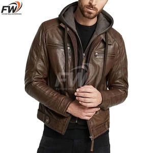 Vestes en cuir d'hiver de haute qualité, nouveau design, chaudes à l'intérieur, pour l'extérieur, service OEM à faible MOQ, directement de l'usine - Product Image 3