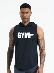 Men's Hooded <b>Sleeveless</b> Fleece Zipper-Up <b>Hoodie</b> 100% Cotton Summer Casual Quick Dry & Breathable Muscle Fit - Product Image 3