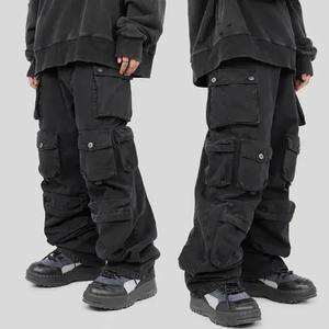 2024 pantalones Cargo transpirables de estilo Vintage para hombre, pantalones multifuncionales lavados, pantalones informales de utilidad para hombre - Product Image 5