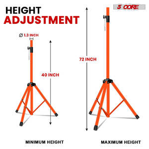 5 Core Speaker Stand Height Adjustable PA DJ <b>Tripod</b> Studio Monitor Stands w 35mm Compatible Insert - Product Image 3