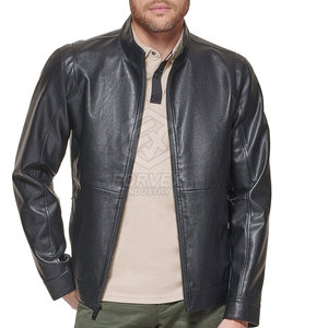 Best Price Fully Customized Men's <b>Winter</b> <b>Leather</b> <b>Jacket</b> with Front Logo Eco-Friendly & Windproof Made in Pakistan - Product Image 1