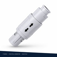 Connecteur circulaire Push-Pull série P BEXKOM, 4 broches, prise libre, laiton plaqué or, boîtier PC, qualité médicale, faible coût