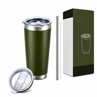 Gobelet isotherme portable en acier inoxydable de 20 oz avec logo personnalisé, couvercle Magslide, isolation sous vide, pour le bureau et les voyages, 6-12 pouces de hauteur