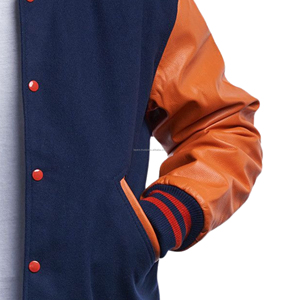 Chaqueta Varsity para Hombre, Cuerpo de Lana/Viscosa, Mangas de Lana/Viscosa, Cierre de Cremallera y Botones, Estilo Bomber, Diseño con Parches, Alta Costura - Product Image 5