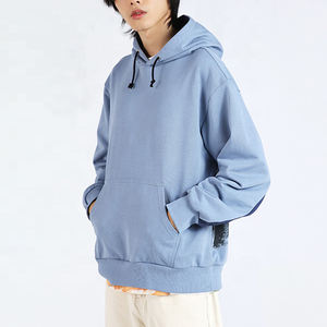 Pull en coton uni surdimensionné personnalisé avec logo imprimé pull-over à capuche brodé pour hommes pull-over à capuche brodé - Product Image 3