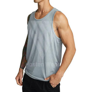Débardeurs pour hommes en maille polyester/coton, décontractés, respirants, grande taille, pour la salle de sport et le fitness, prêts à être expédiés - Product Image 2